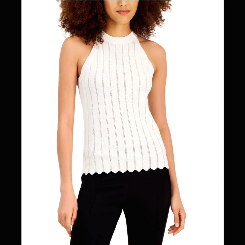 NWOT INC Stitch Mock Neck Halter